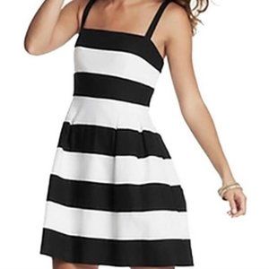 LOFT Black White Stripe Linen Dress - Size 6